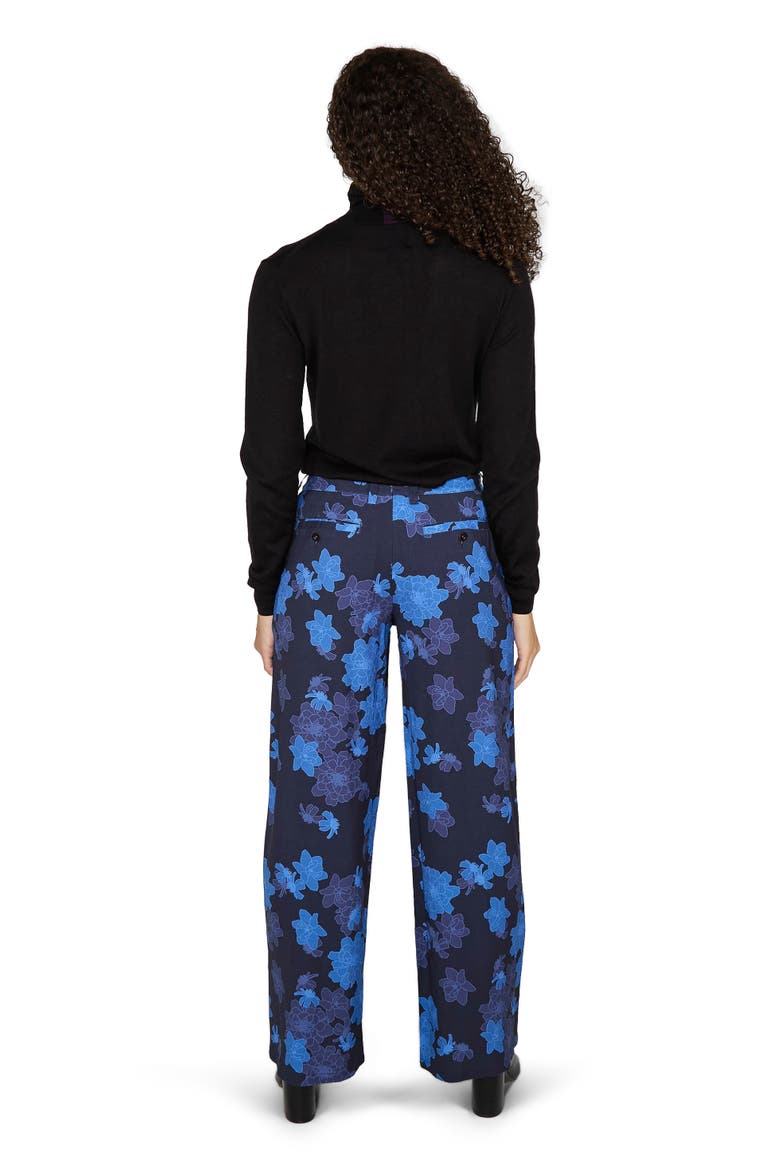 Phoebe Wide Leg Tailored Pant, Alternate, color, Softbloom Navy