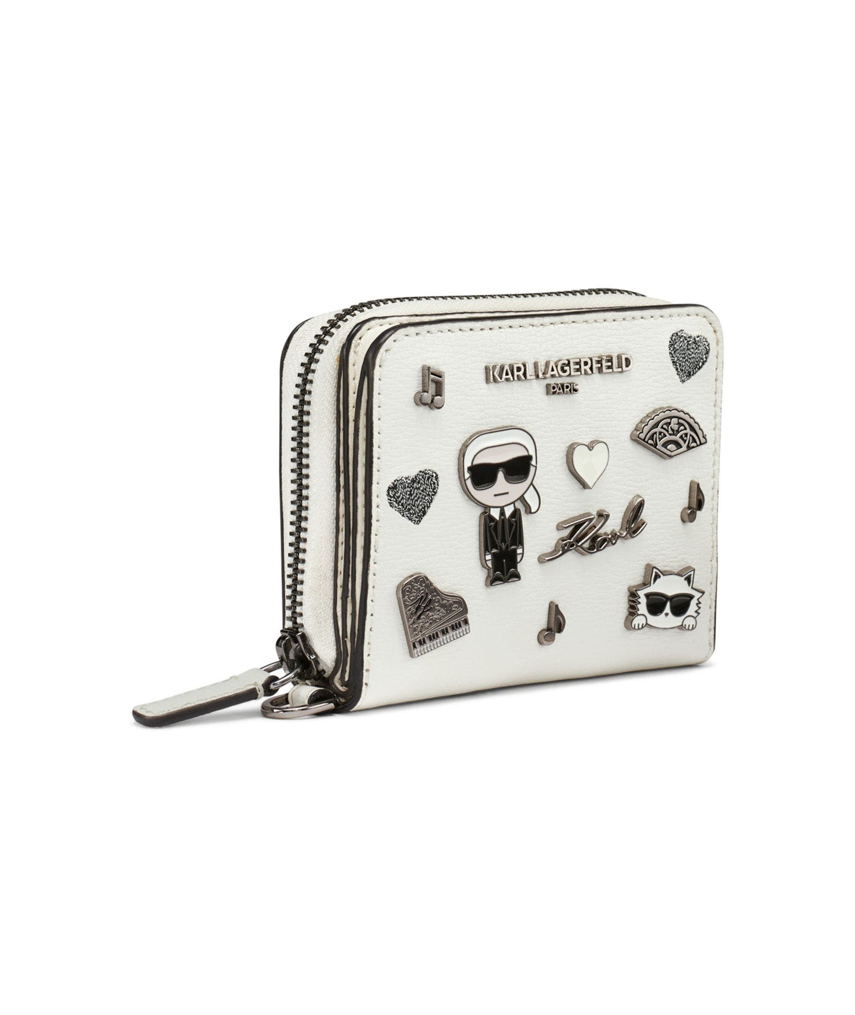 Jaqueline Small Wallet with Cate Pins, Alternate, color, Winter White