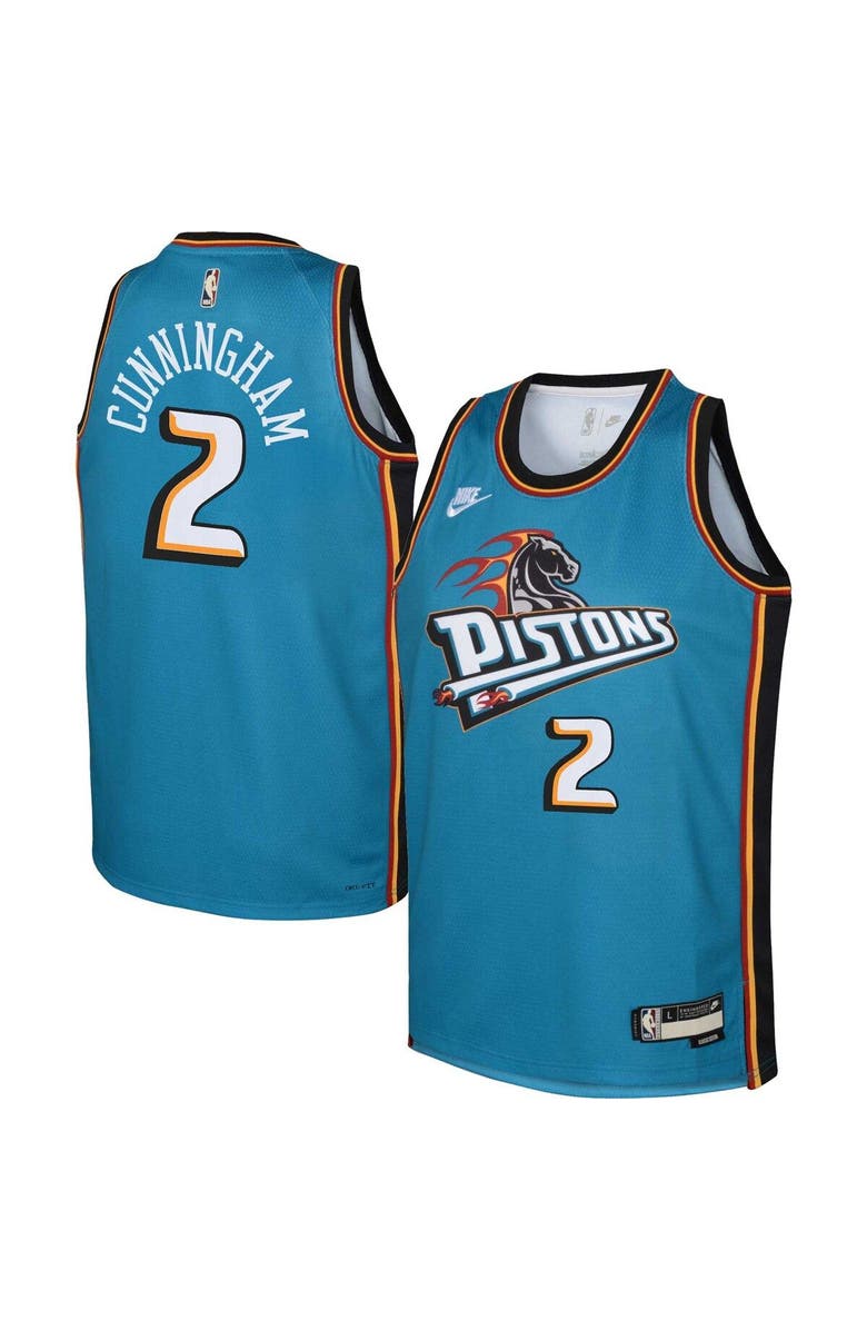 Nike Youth Nike Cade Cunningham Teal Detroit Pistons 2022/23 Swingman Jersey - Classic Edition, Main, color, 