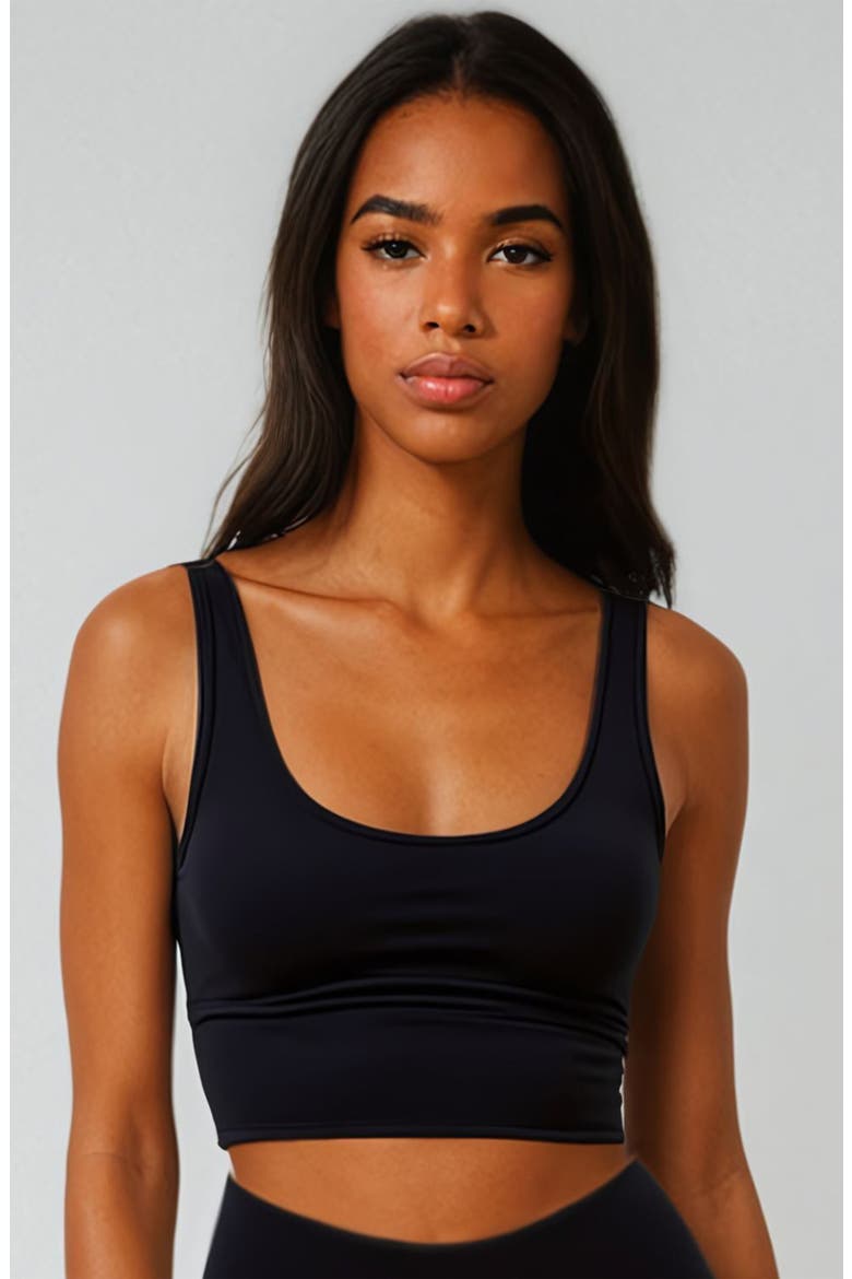 Longline Swim Bra, Main, color, Black