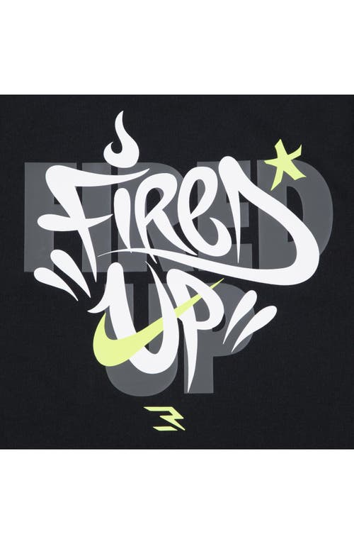 Shop 3 Brand Kids' Fired Up Graffiti Graphic T-shirt In Black