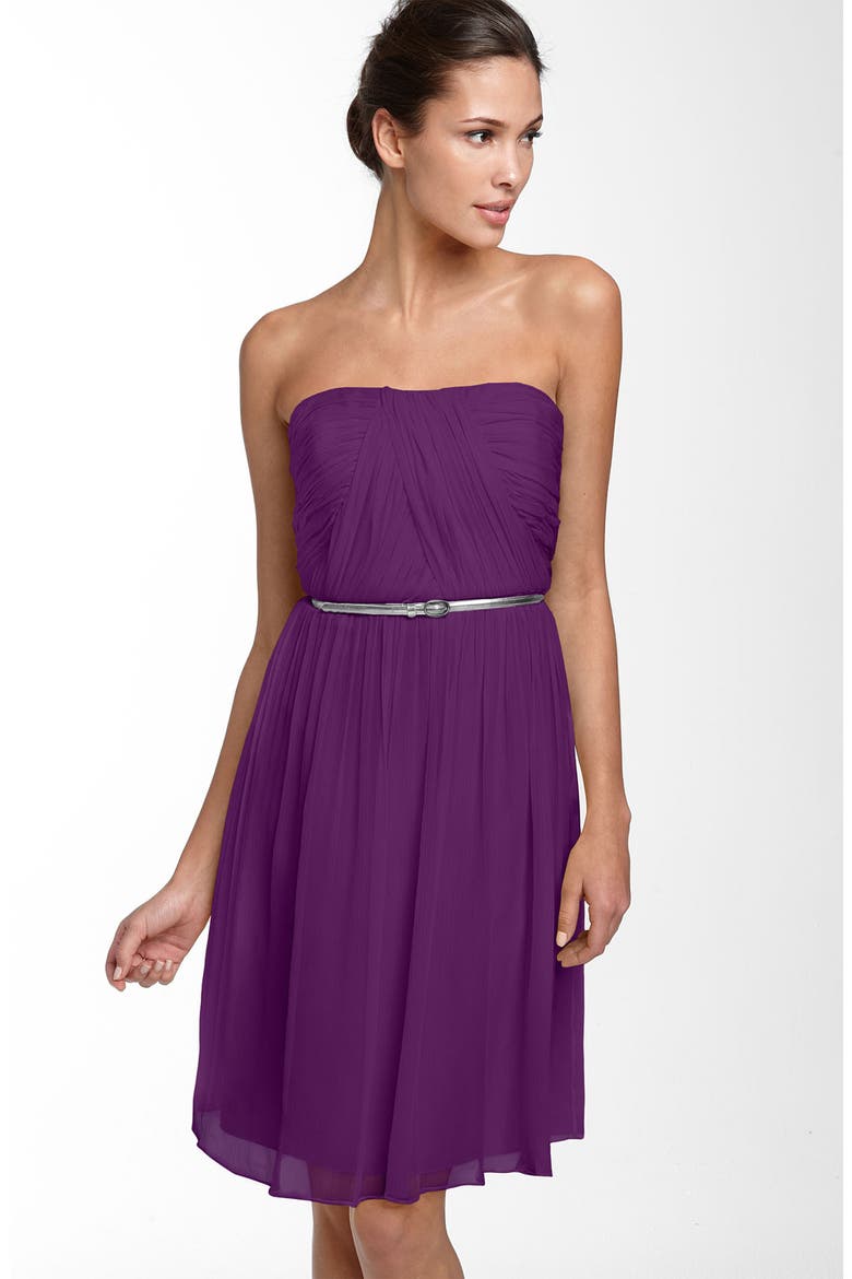 Belted Chiffon Dress, Main, color, GRAPE