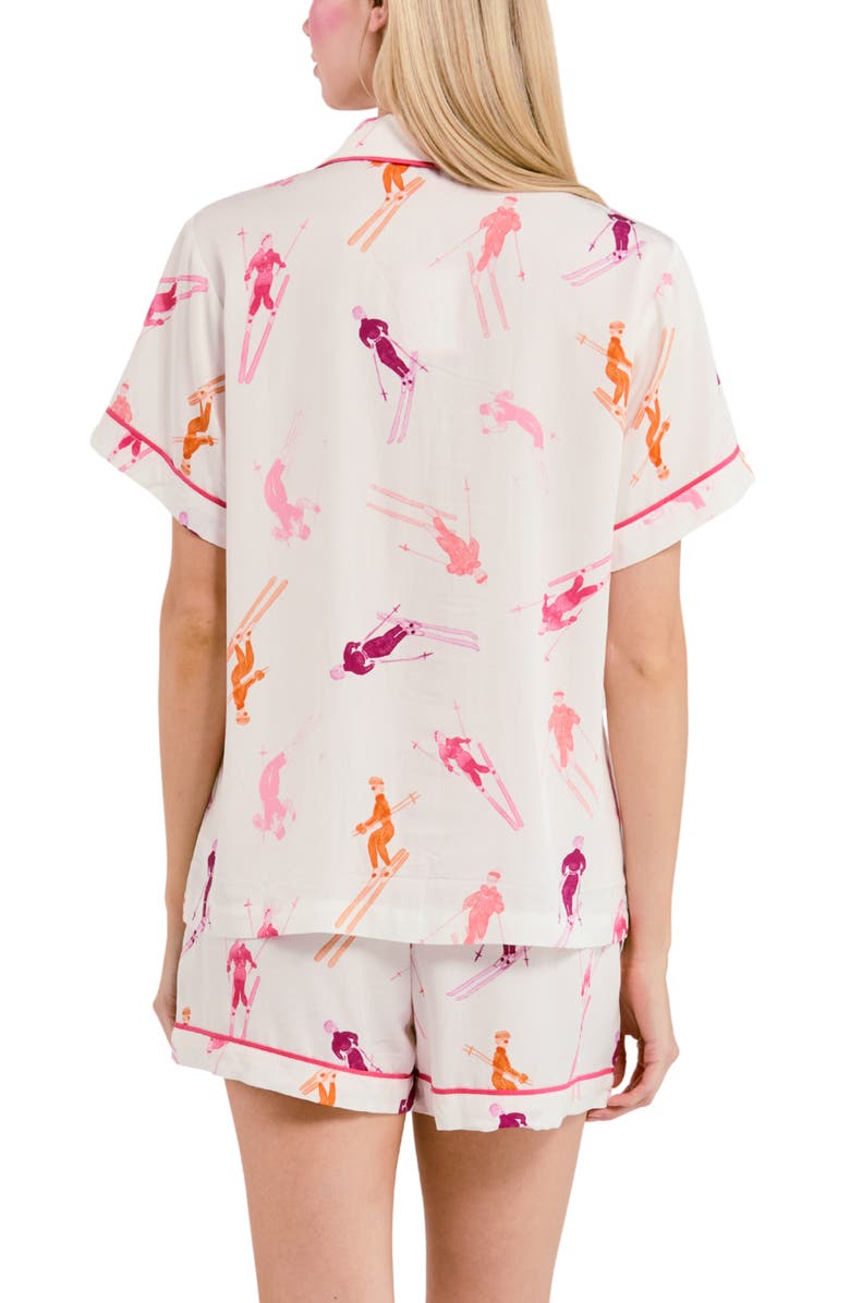 Katie Kime Bluebird Day Pajama Shorts Set, Alternate, color, Orange Pink