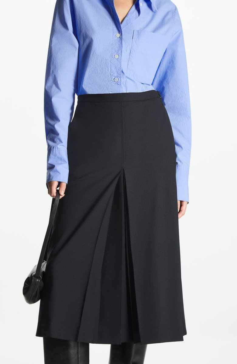 COS Stretch Wool Midi Skirt, Alternate, color,