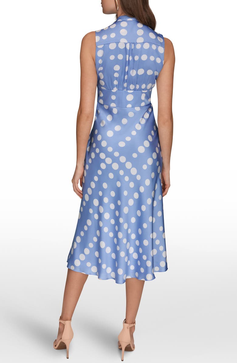 Donna Karan New York Print Scarf Sleeveless Midi Dress, Alternate, color, Cielo/ Cream