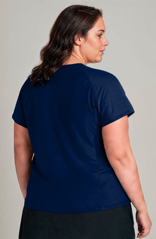 Calypsa Plus Size Loose Fit Adele Swim Top In Blue