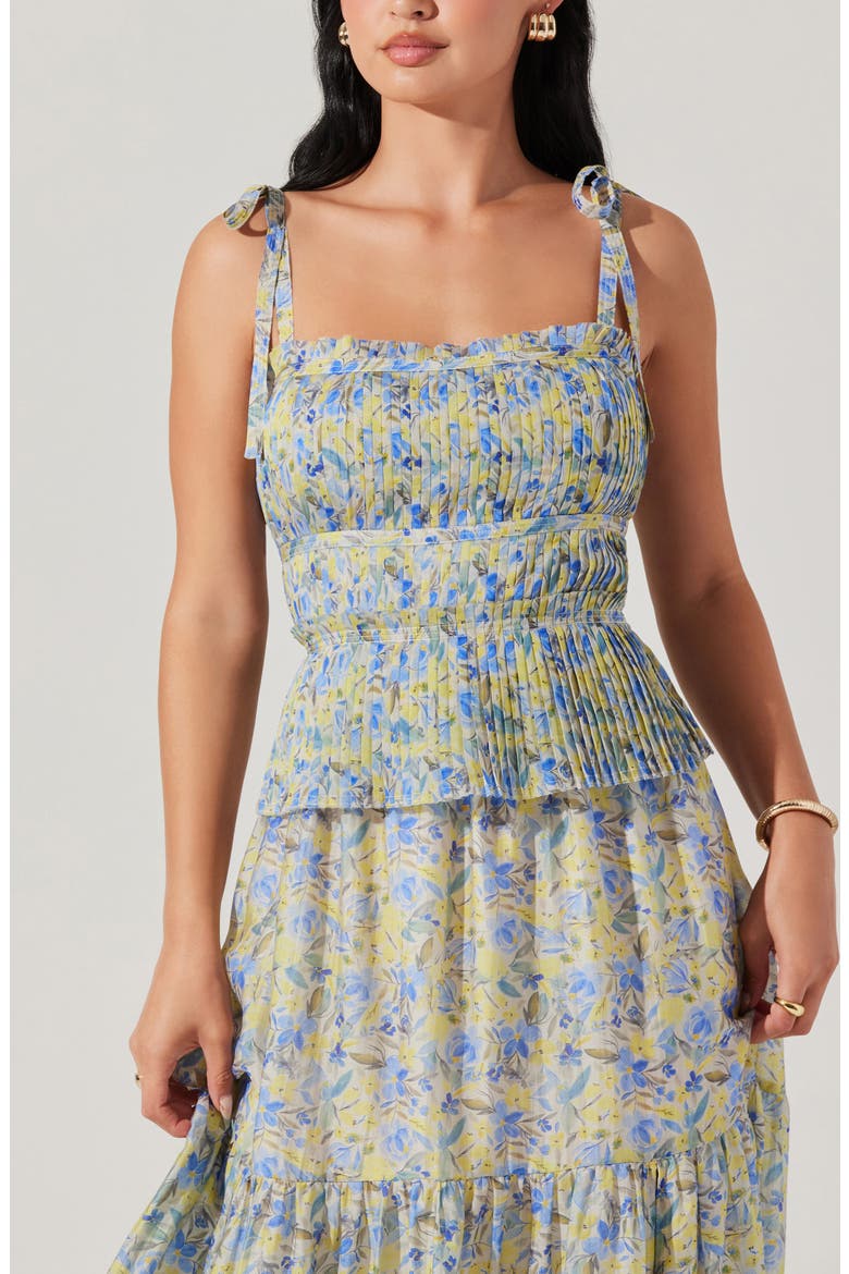 Ethelind Floral Tiered Sundress, Alternate, color, BLUE YELLOW FLORAL