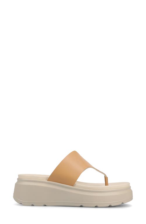 Journee Collection Carah Platform Wedge Sandal In Tan