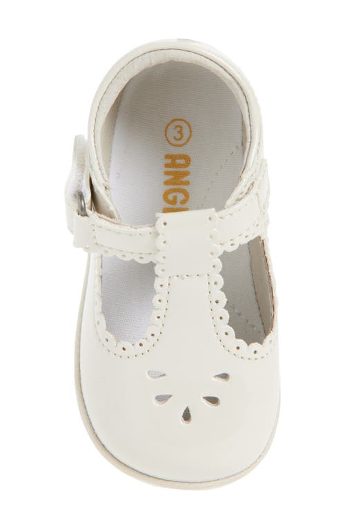 L'amour Kids' Dottie Scallop T-strap Flat In White