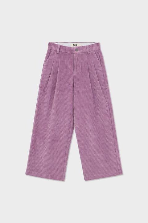 Organic Cotton Corduroy Double Pleated Wide Leg Pants