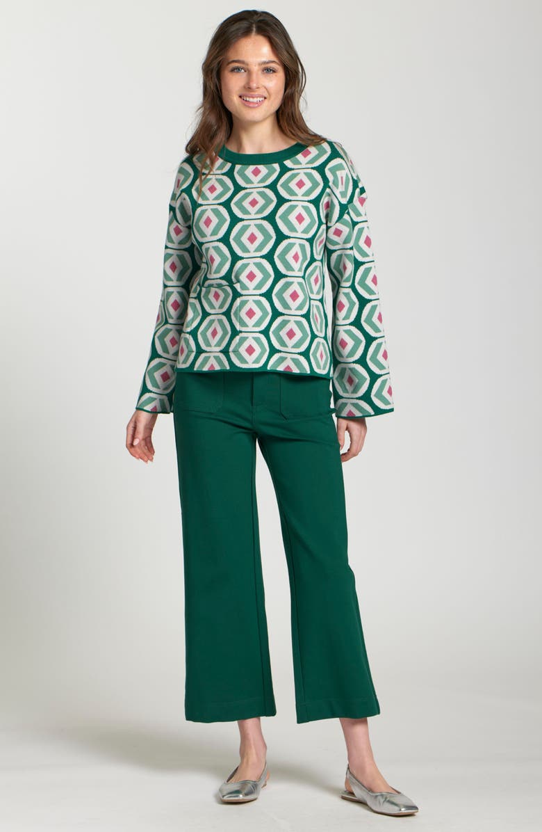 APNY Abstract Geo Sweater, Alternate, color, Emerald Green