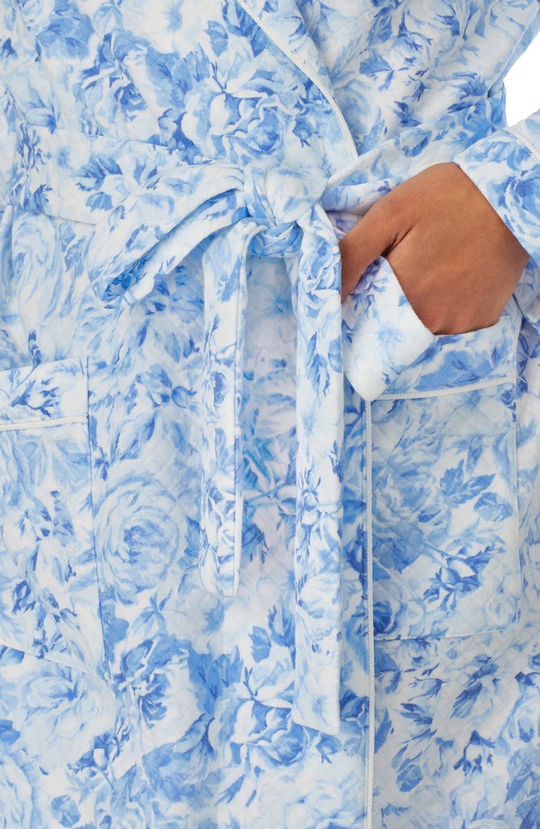 Eileen West Ballet Floral Diamond Quilted Robe, Alternate, color,