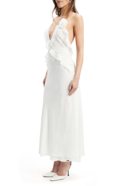 Bardot Marsella Ruffle Sequin Cocktail Dress In Orchid Whte