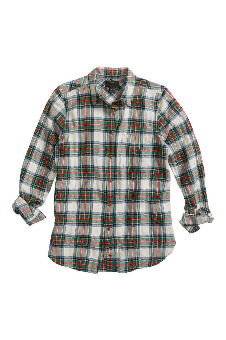 Buffalo Plaid Boy Shirt, Alternate, color, PALE OAK OCEAN GREEN