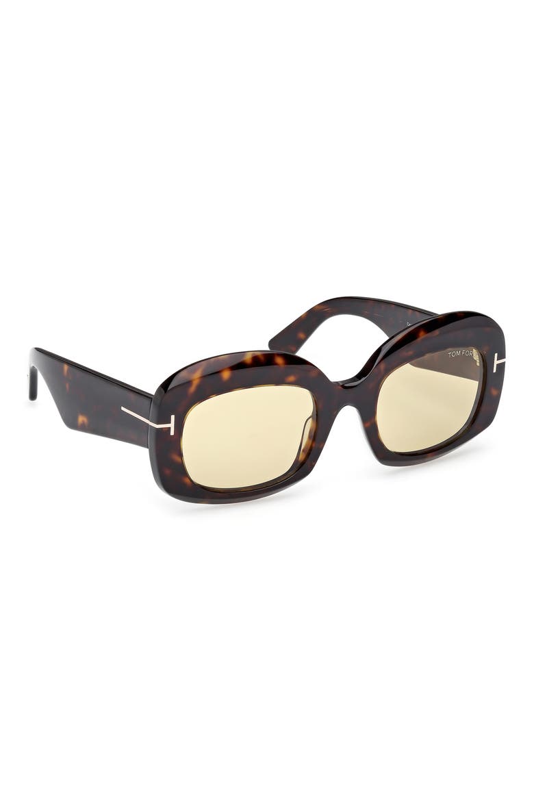 53mm Square Sunglasses, Alternate, color, DARK HAVANA / BROWN