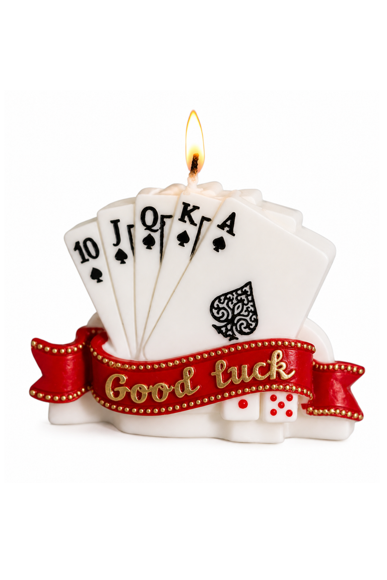 Poker Straight Flush Candle, Main, color, White / Red