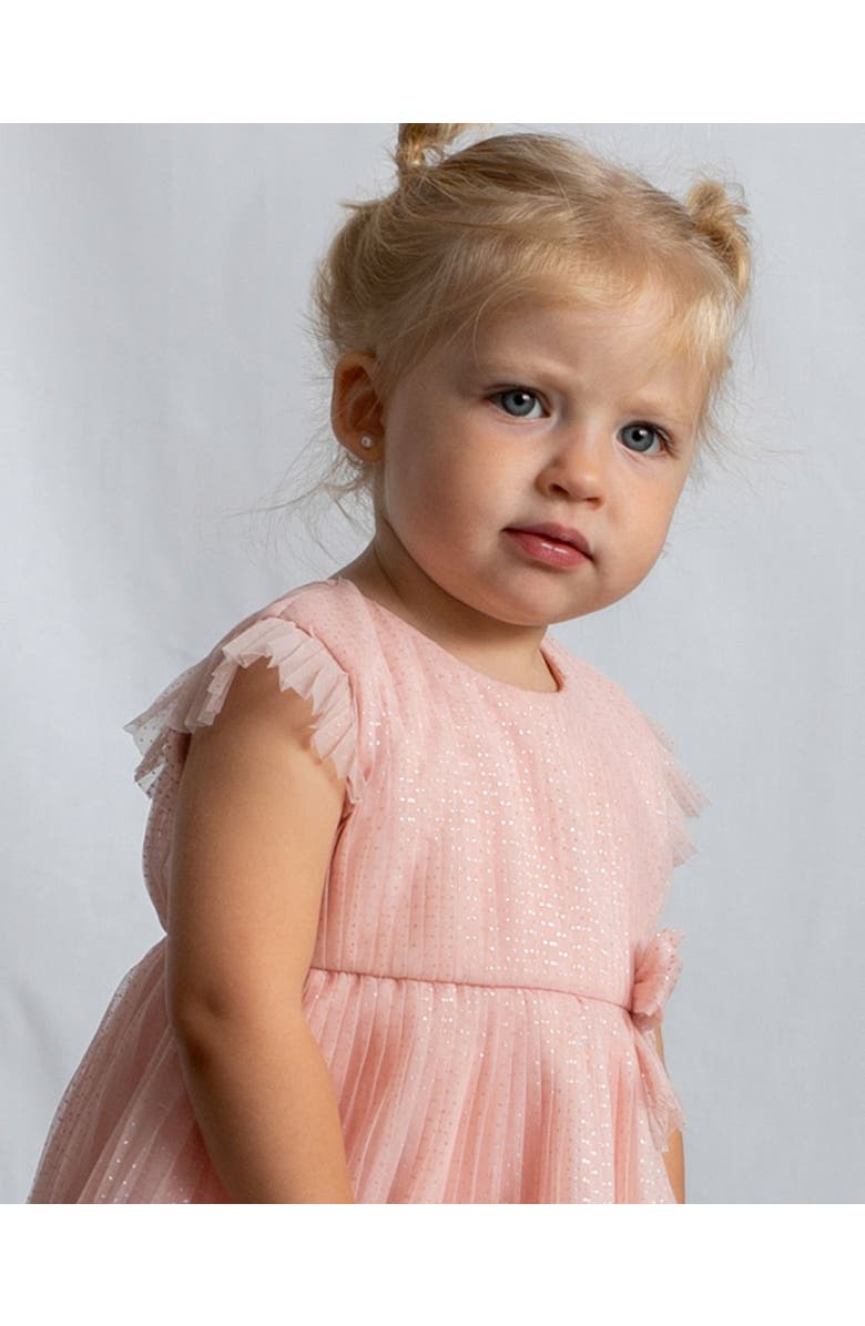 Mayoral Dress With Glitter Bow, Alternate, color, Pink