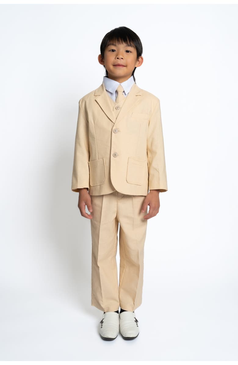 Peanut Butter Collection Kids' Joey Safari 5-Piece Linen Suit, Main, color, Sand