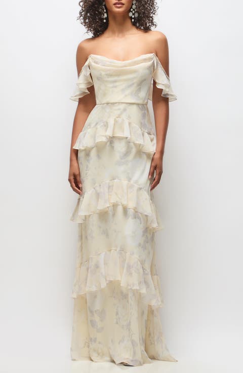 Olivia Tiered Ruffle Chiffon Gown