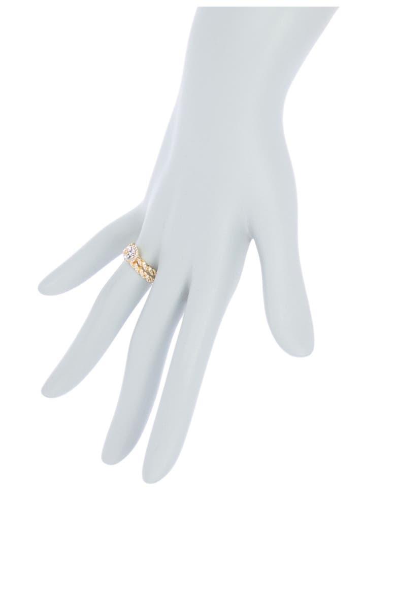 Covet Twist Pave Engagement Ring Set, Alternate, color,