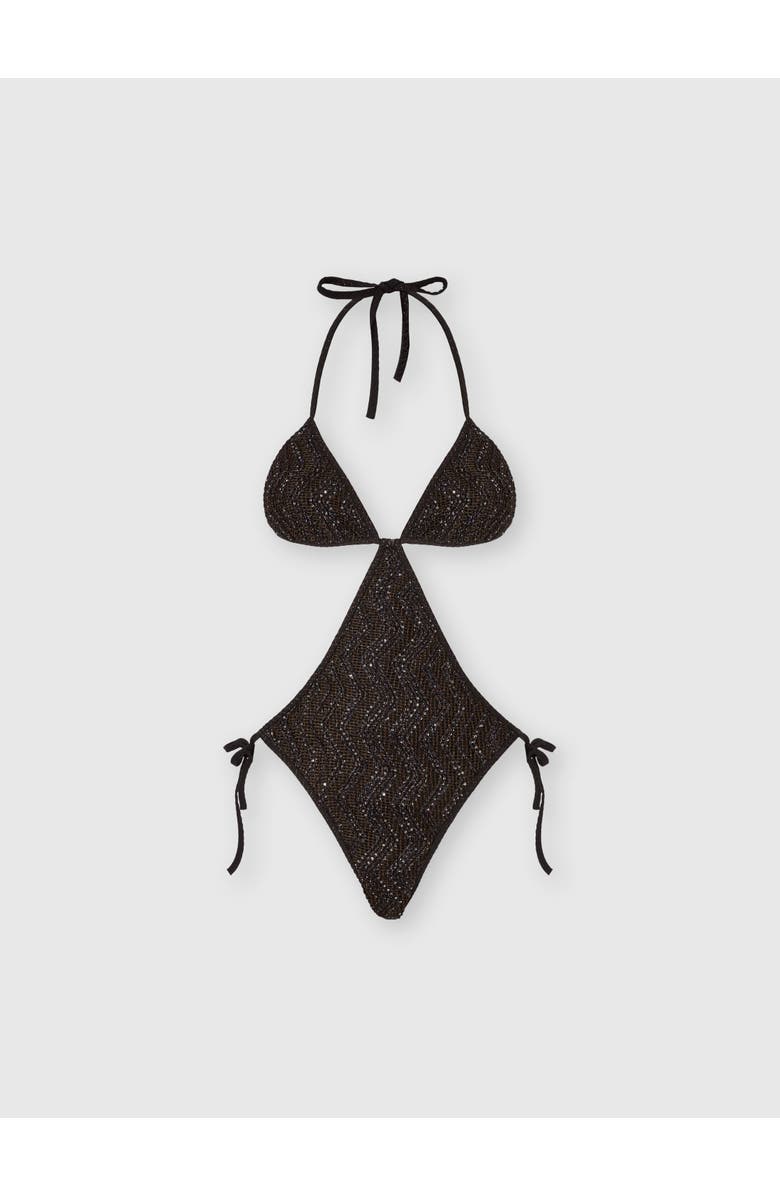 Missoni Zigzag Mesh Trikini With Sequins, Main, color, Brown