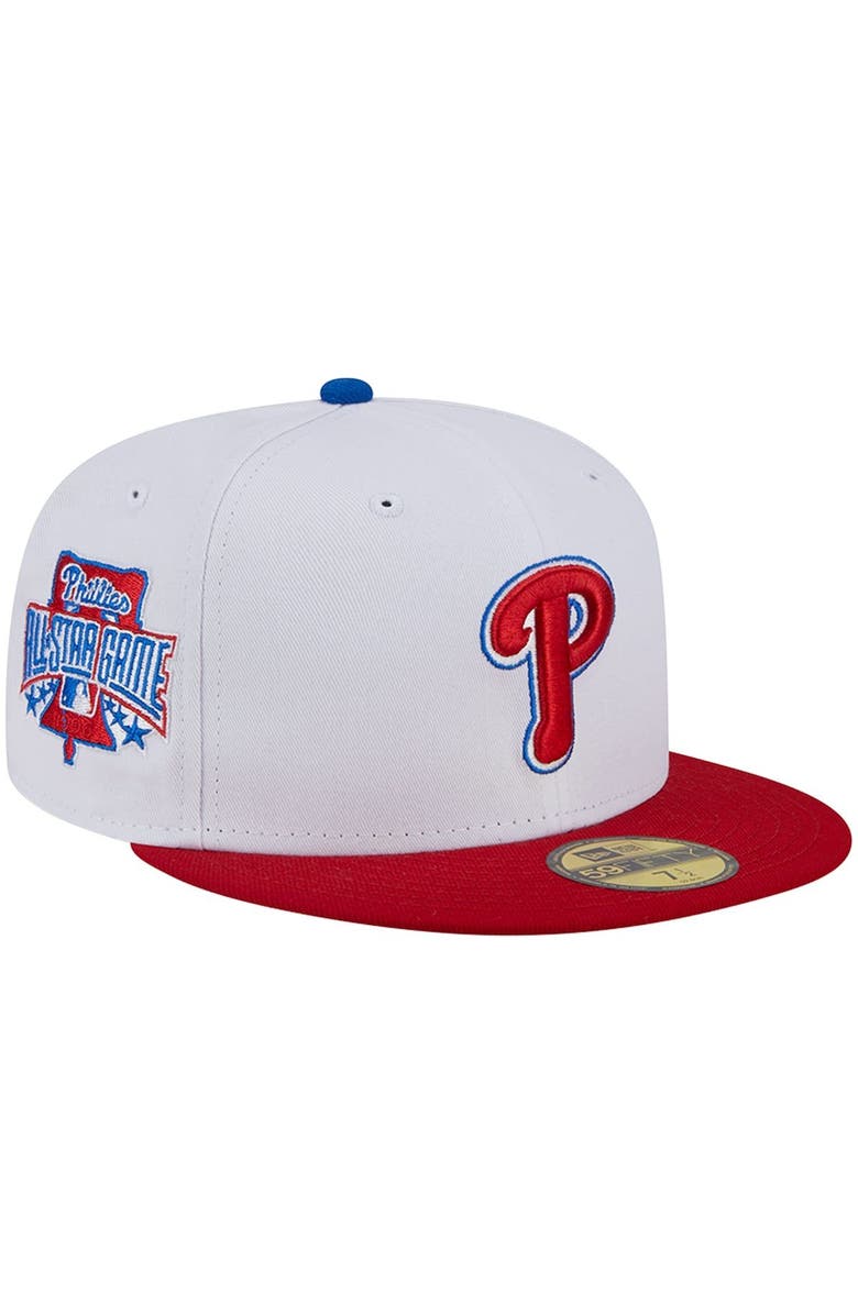 New Era Men's New Era White/Red Philadelphia Phillies Undervisor 59FIFTY Fitted Hat, Main, color,