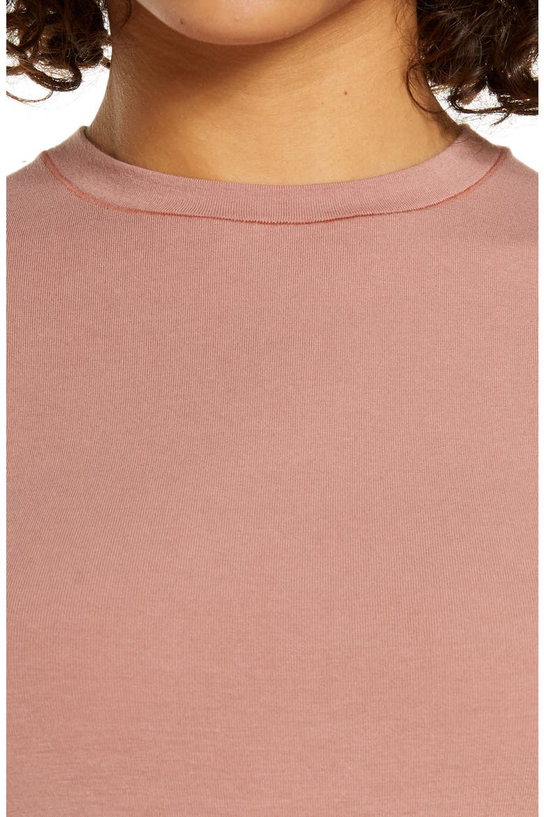Stretch Cotton Jersey T-Shirt Bodysuit, Alternate, color, ROSE CLAYDNU