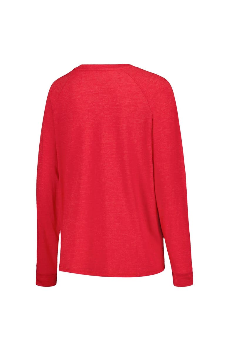 CONCEPTS SPORT Women's Concepts Sport Blue/Red New York Rangers Meter Knit Long Sleeve Raglan Top & Shorts Sleep Set, Alternate, color,