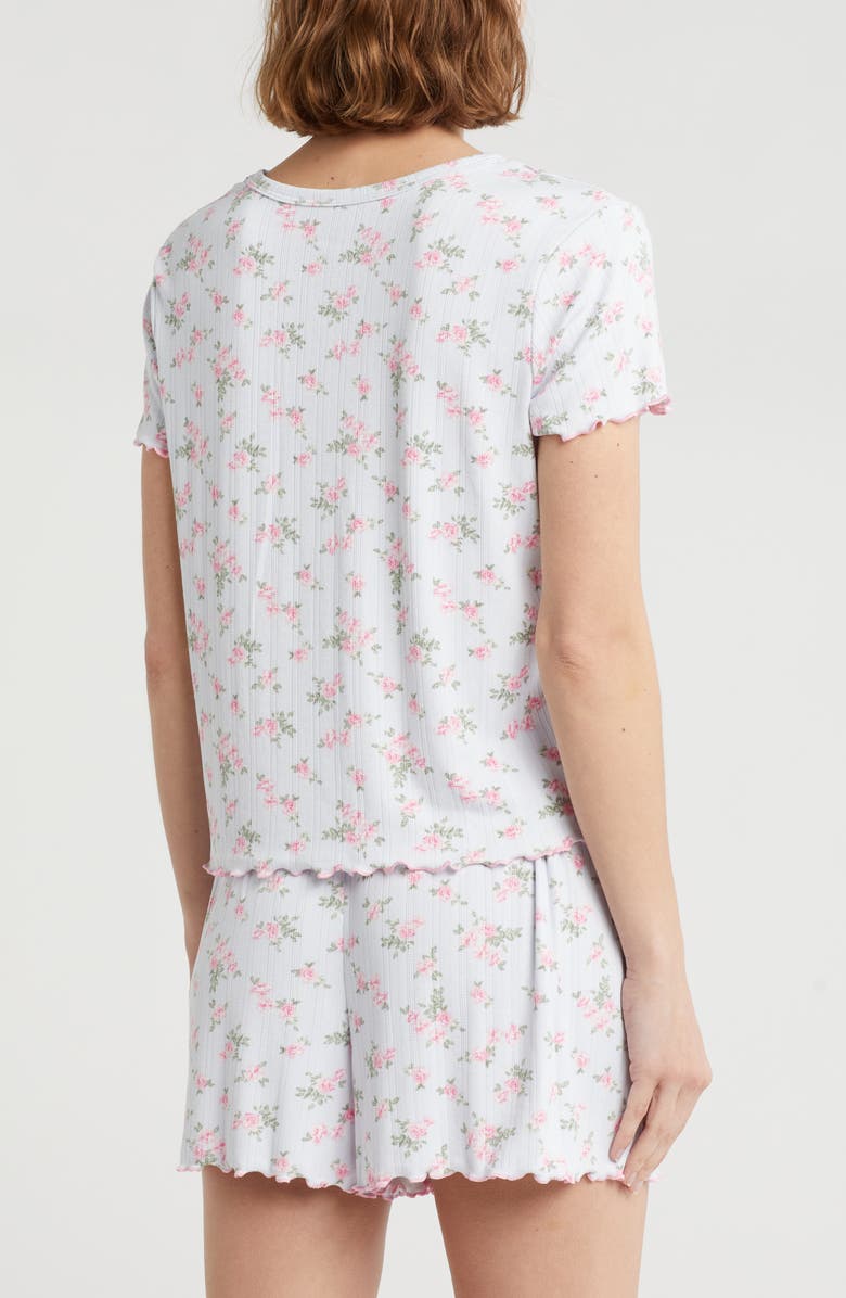 JACLYN Rose Pointelle Short Pajamas, Alternate, color, Cabbage Rose D
