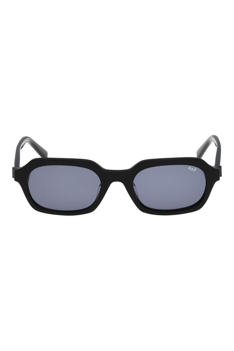 50mm Oval Sunglasses, Main, color, SHINY BLACK / SMOKE
