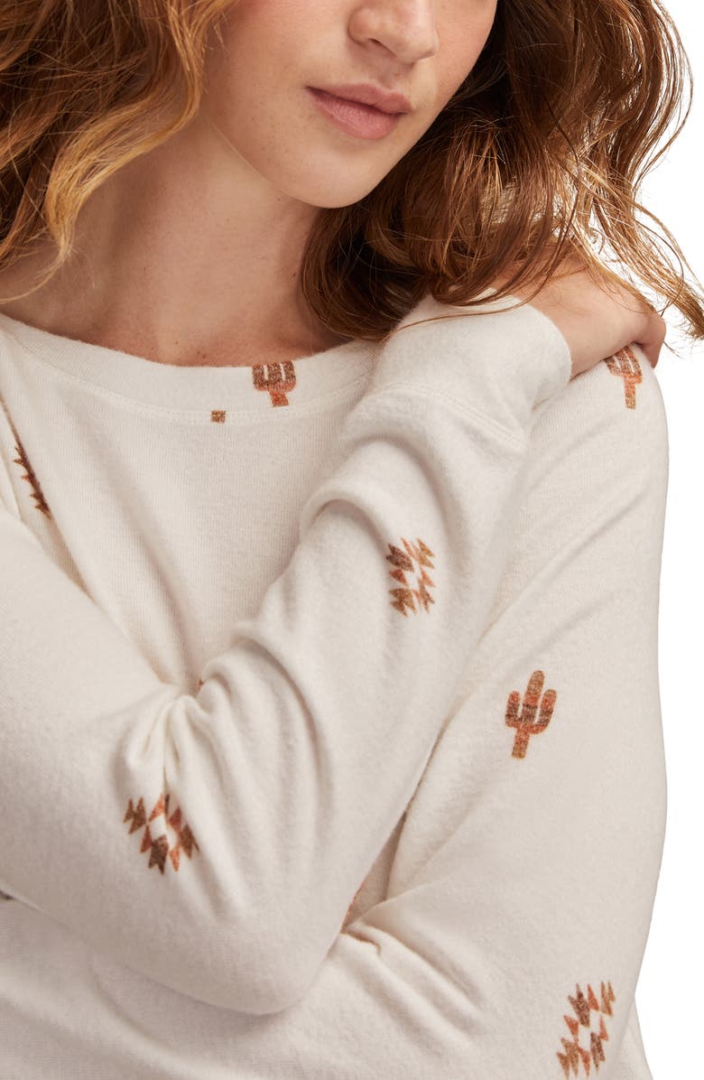 Lucky Brand Cloud Raglan Sleeve Knit Top, Alternate, color, Tan Combo