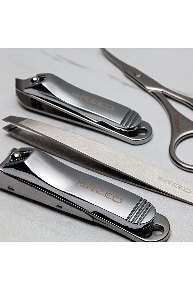 Turbo 4 Piece Surgical Steel Groom Kit - Carbon Fiber Pattern Case, Alternate, color, Black