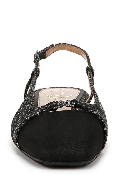 Sam Edelman Kara Slingback Flat Black Boucle In Black