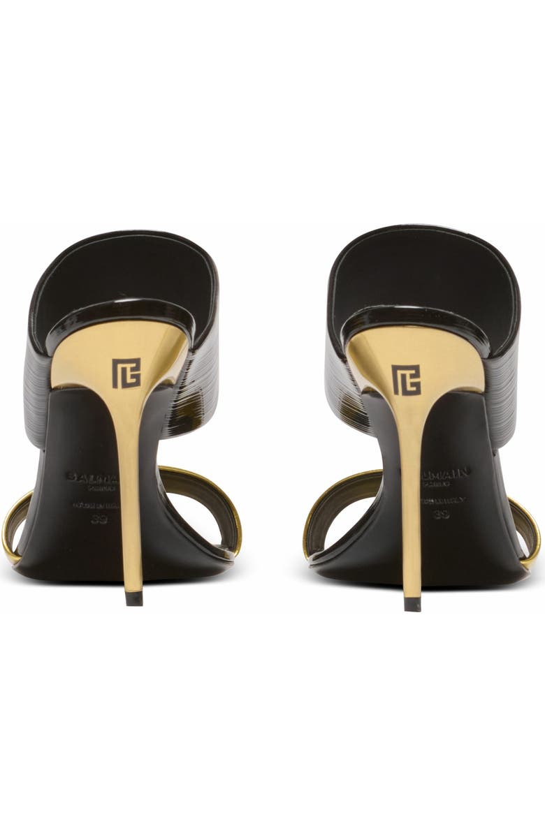 Balmain Pb Mules In Striped Leather, Alternate, color,