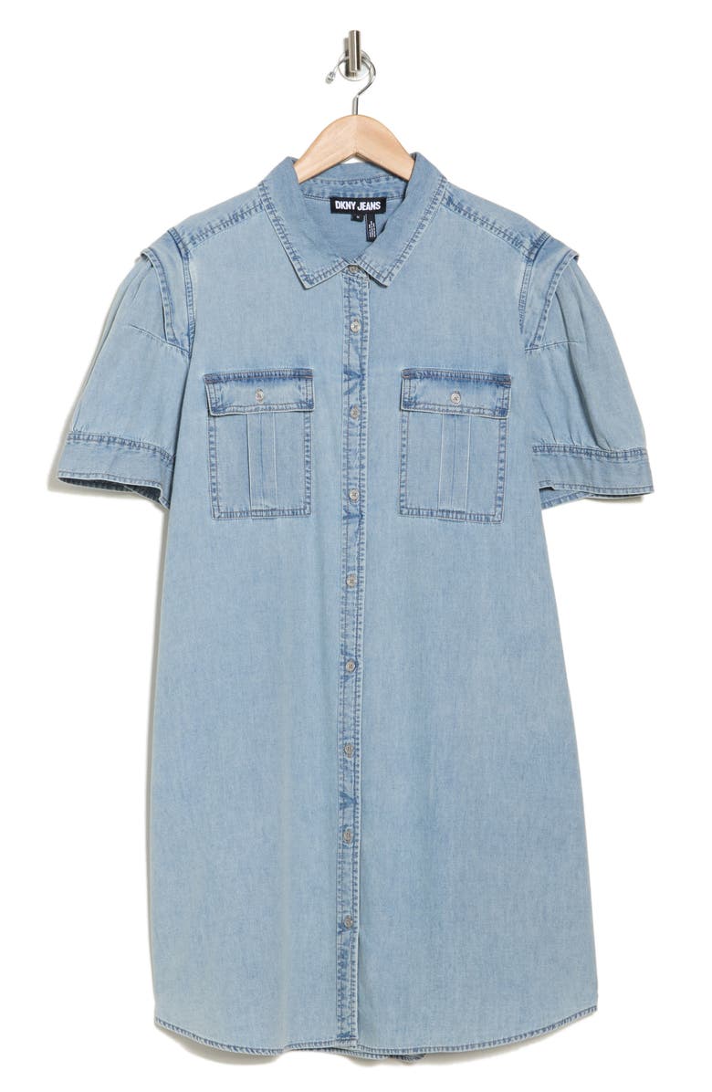 DKNY Jeans Cotton Denim Shirtdress, Alternate, color, 