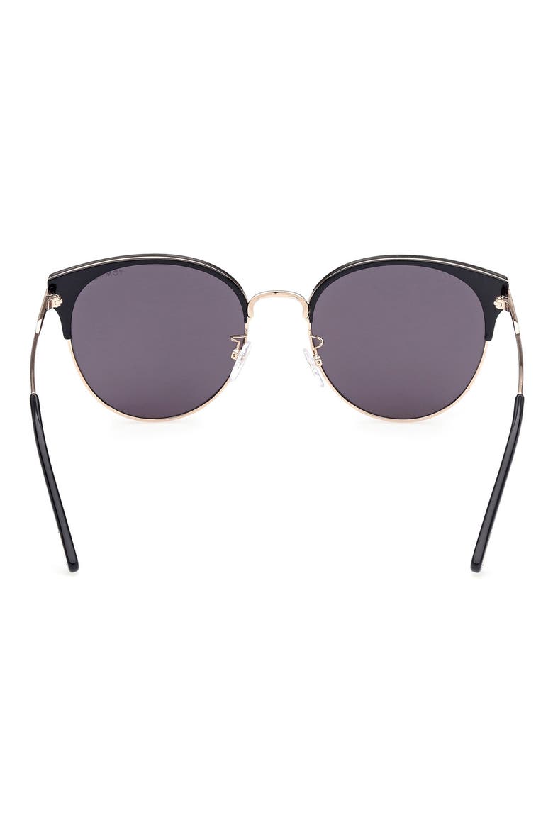 61mm Round Sunglasses, Alternate, color, SHINY BLACK / SMOKE