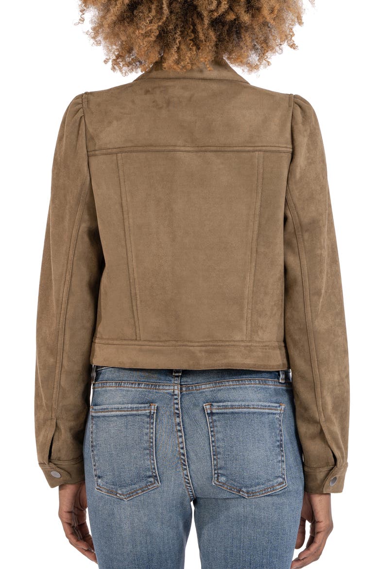 Chantria Puff Shoulder Faux Suede Jacket, Alternate, color, CANYON