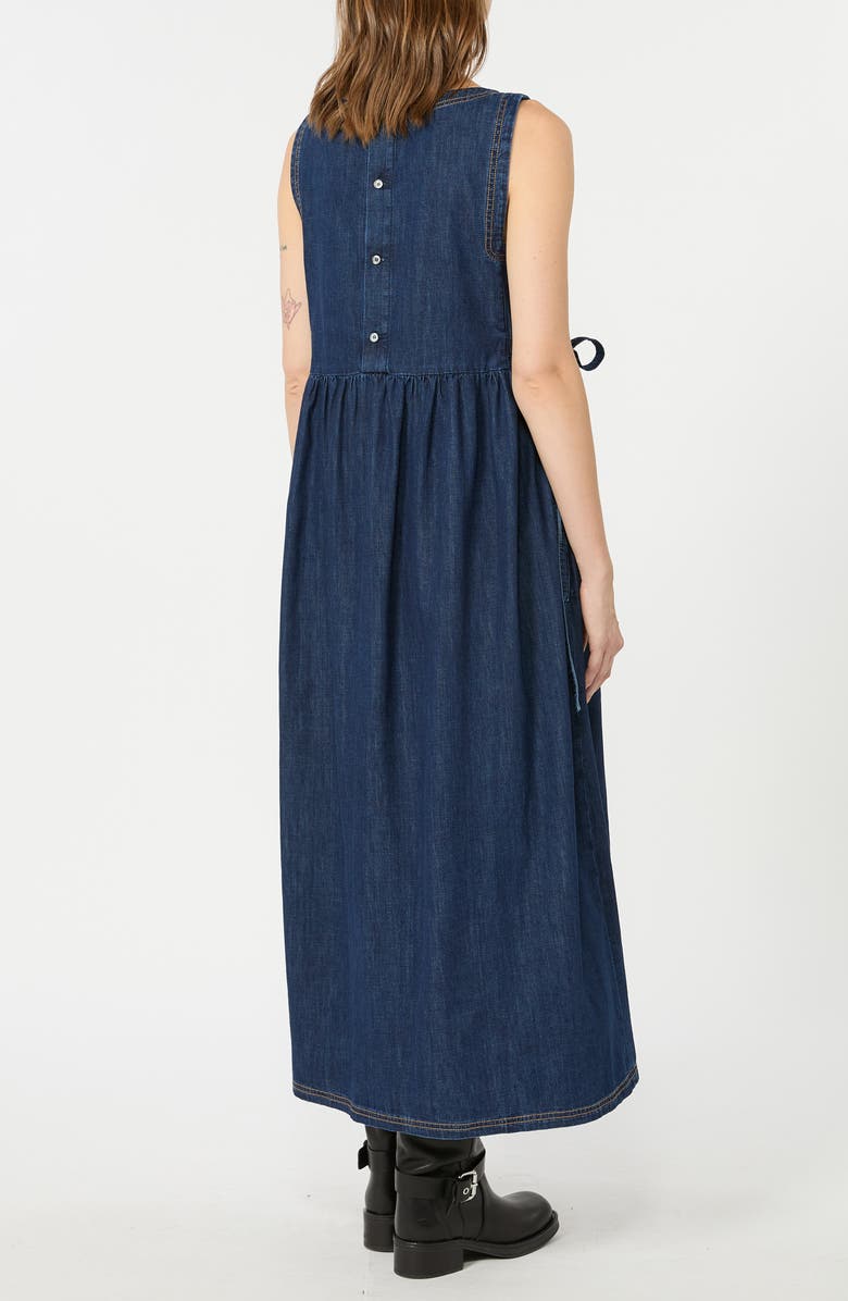 Weekend Max Mara Sleeveless Cotton Denim Dress, Alternate, color, Navy