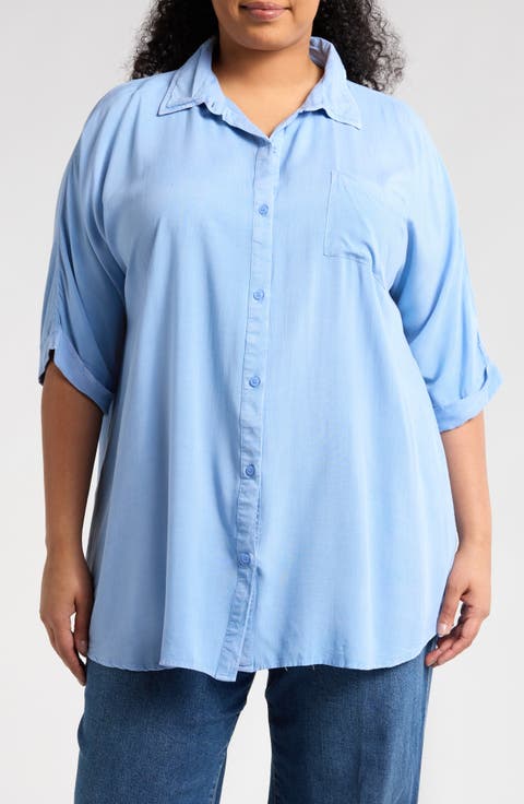Short Sleeve Button-Up Shirt (Plus)