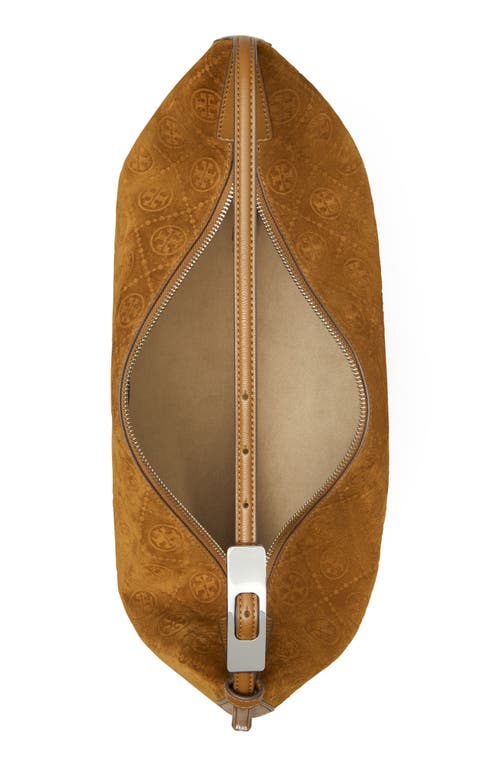 Tory Burch T Monogram Suede Balloon Bag In Brown