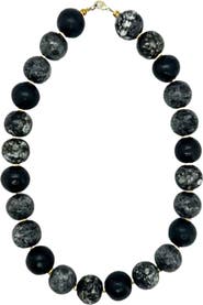 Kazuri Twilight Collection - Pomsky Necklace - 18"