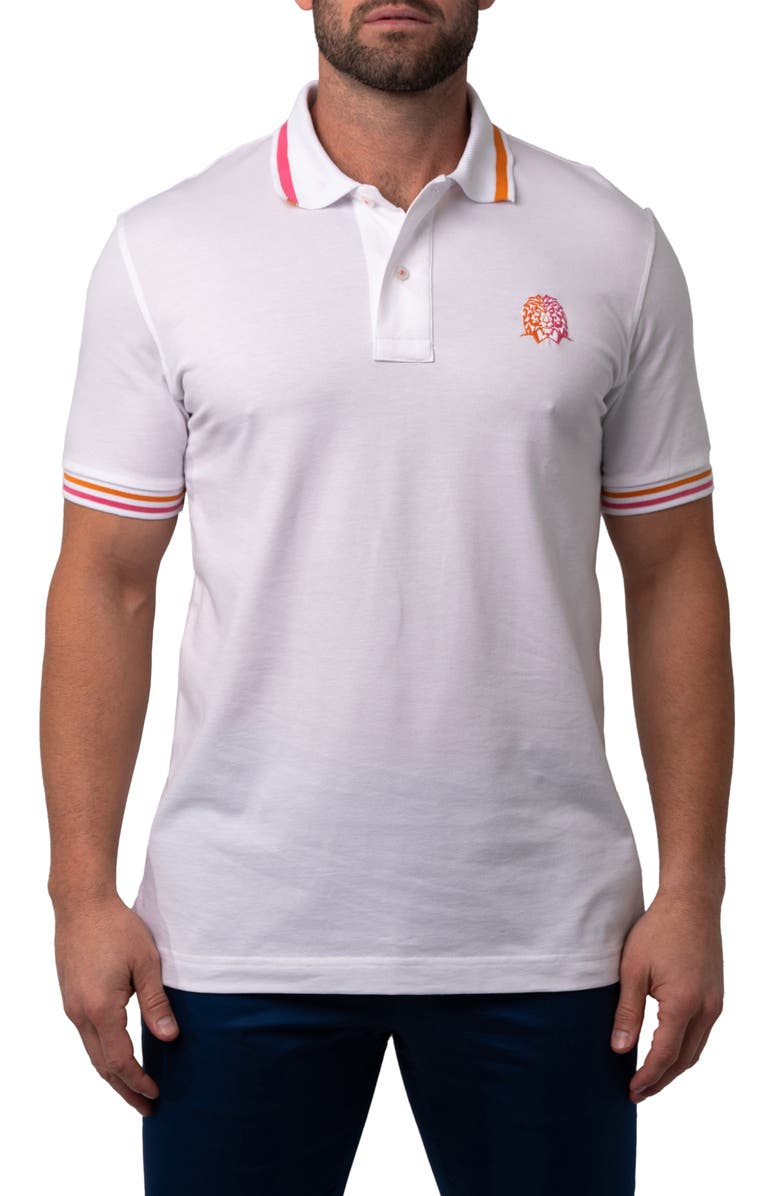 Maceoo Mozart Tipped Cotton Piqué Polo, Main, color, 