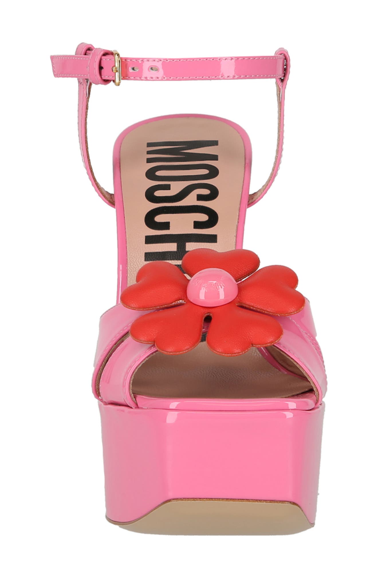 Moschino Flower Platform Sandal, Alternate, color, 