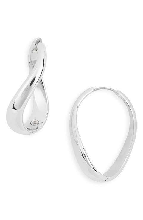Twisted Oval Hoop Earrings