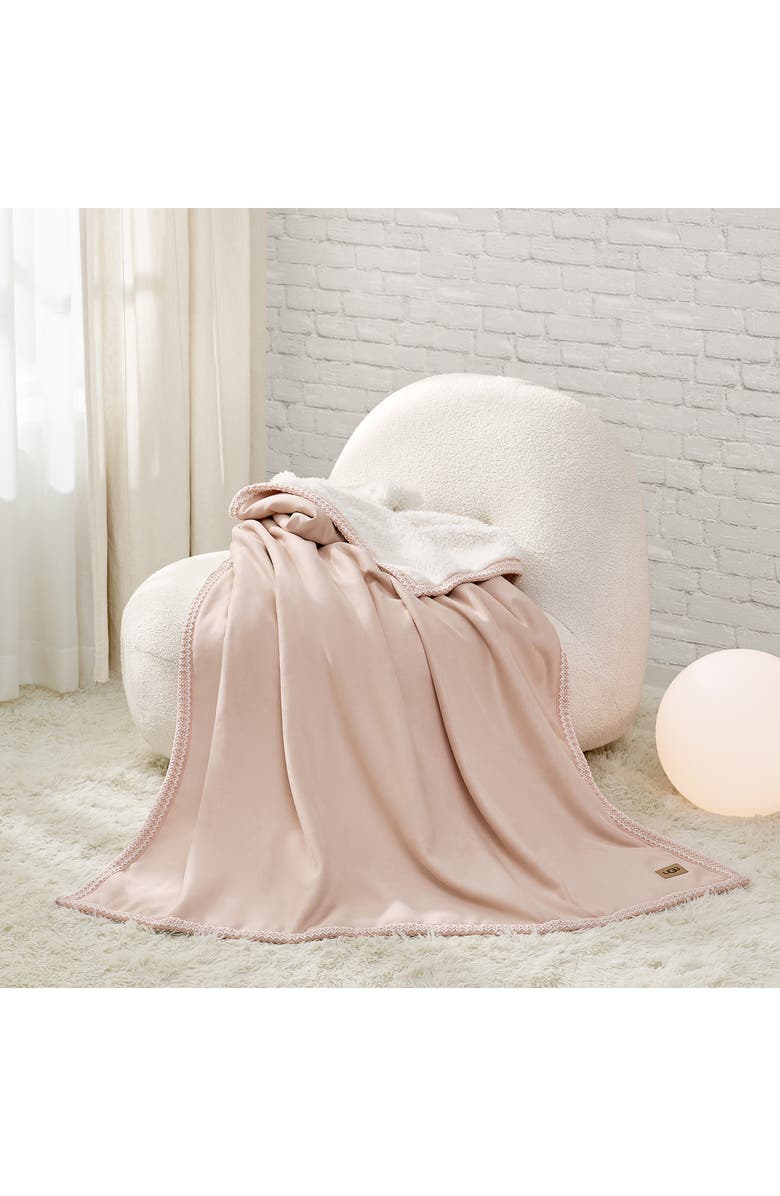 UGG<sup>®</sup> Kirkwood Braid Trim Throw Blanket, Alternate, color, Himalyan Salt