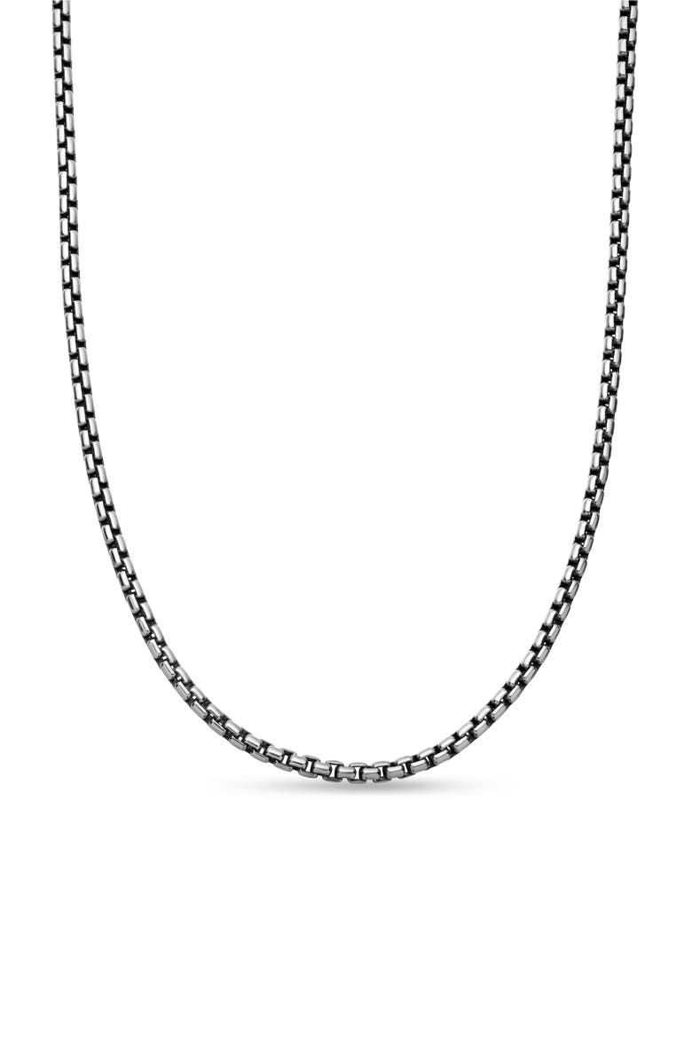 Box Chain Necklace in Sterling Silver with 14K Yellow Gold Accent, 2.7mm, Main, color, SILVER