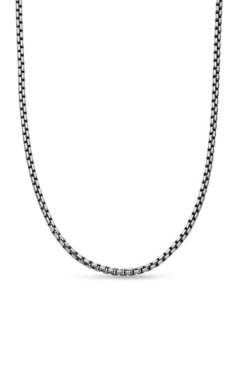 Box Chain Necklace in Sterling Silver with 14K Yellow Gold Accent, 2.7mm