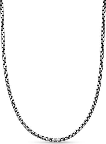 David Yurman Box Chain Necklace in Sterling Silver with 14K