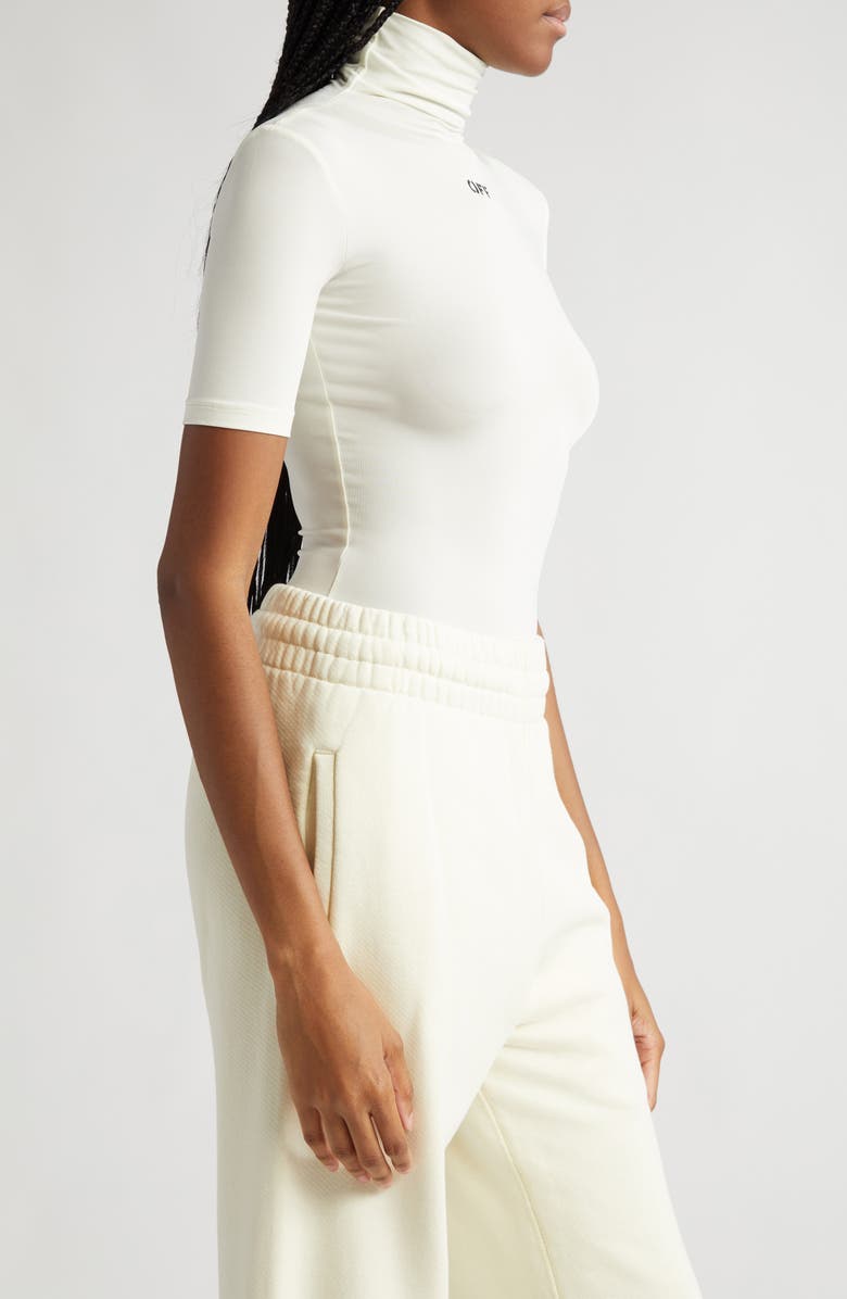 Off-White Off Stamp Second Skin Funnel Neck Top, Alternate, color, 