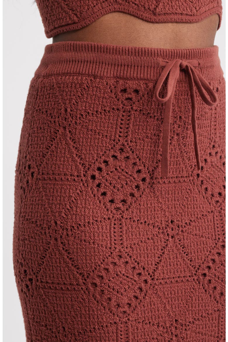 Crochet Midi Skirt, Alternate, color, BROWN SABLE